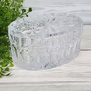 Bohemian crystal Royal Limited oval trinket box 6.5" X 4.5"